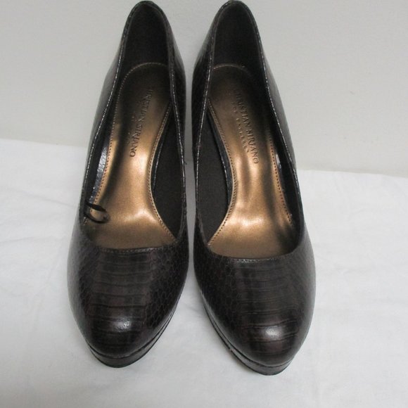 Christian Siriano Dark Brown Snakeskin Pumps sz 8 - Picture 7 of 11